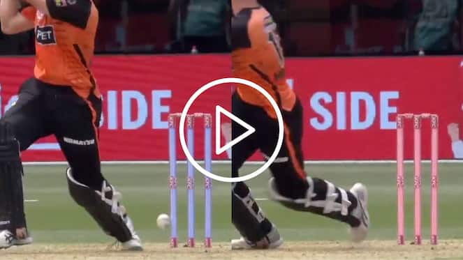 [Watch] Batter Survives As Bails Don't Fall Off Despite Ball Hitting The Stumps In BBL